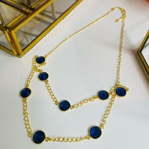 Zara limited edition raw stone with gold plated brass bohemian necklace